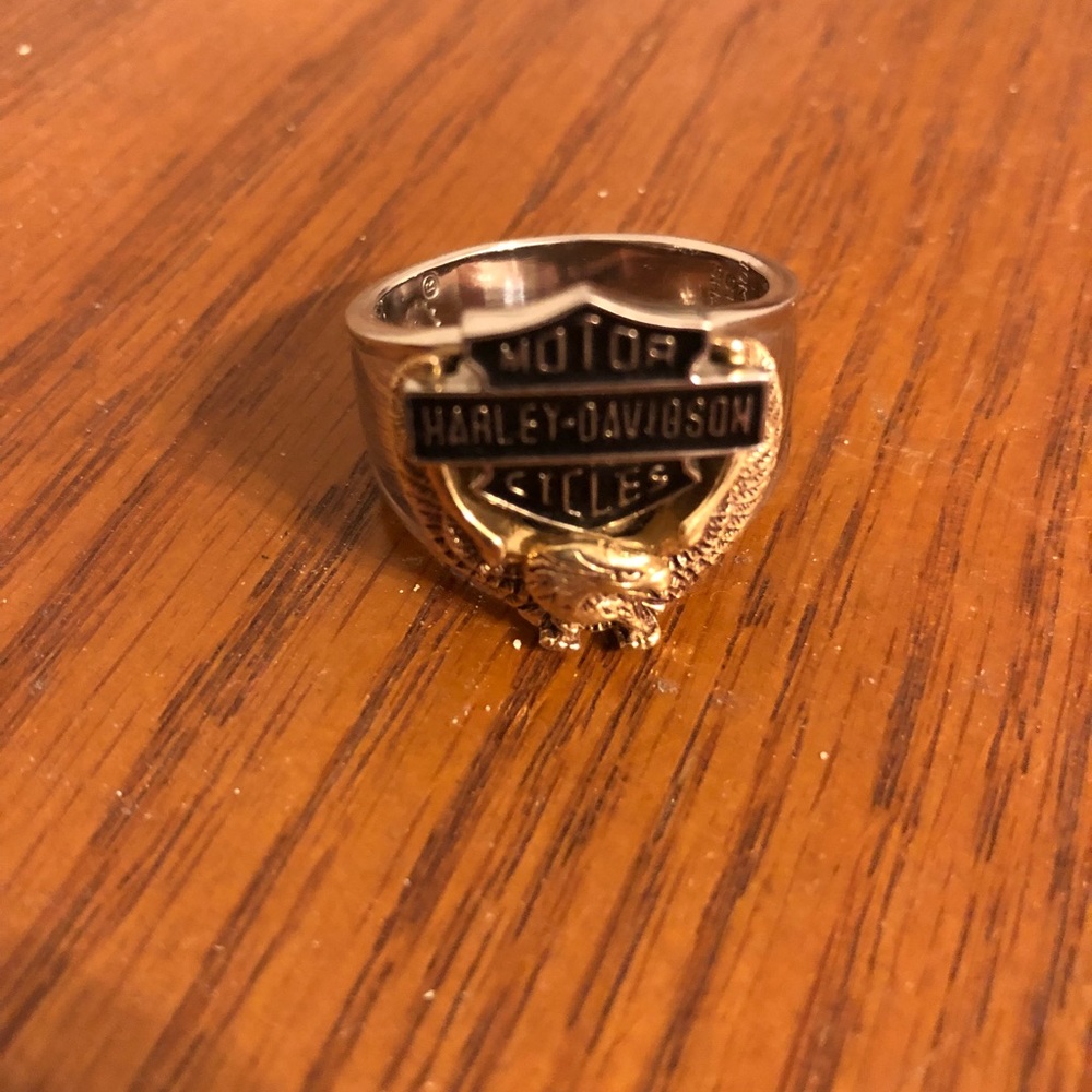 Harley Davidson Ring with 10k Gold Eagle